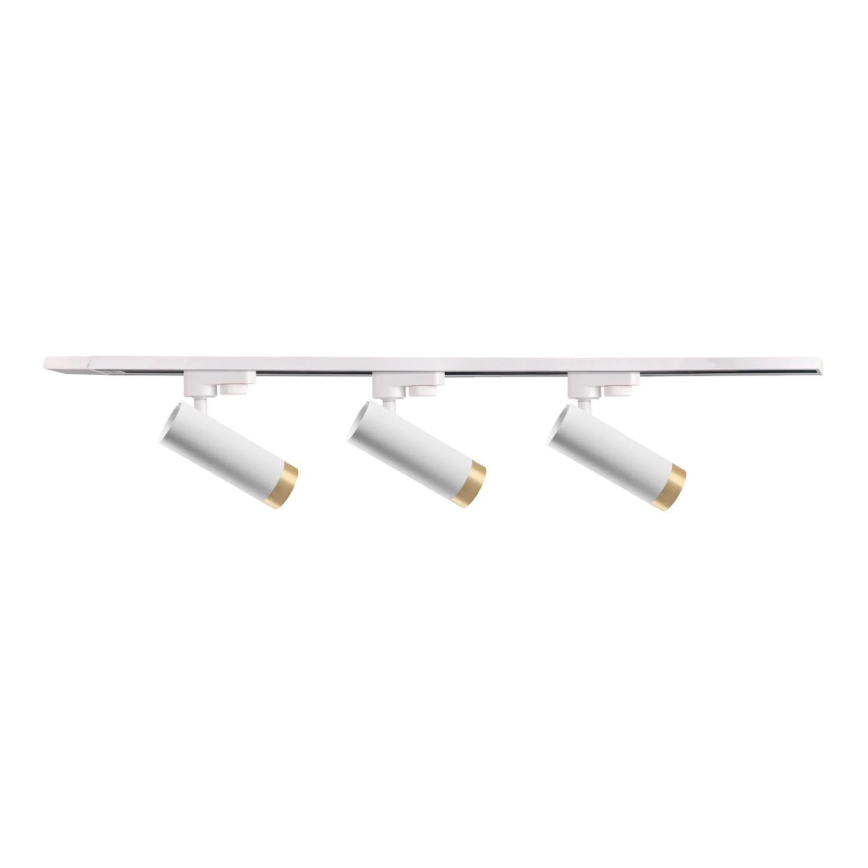 Foco para sistema de carril FADO 3xGU10/10W/230V + 1 m sistema ferroviário branco