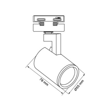 Foco para sistema de carril LYNX 1xGU10/10W/230V preto