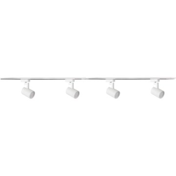 Foco para sistema de carril LYNX 4xGU10/10W/230V + 2 x 75 cm sistema ferroviário branco