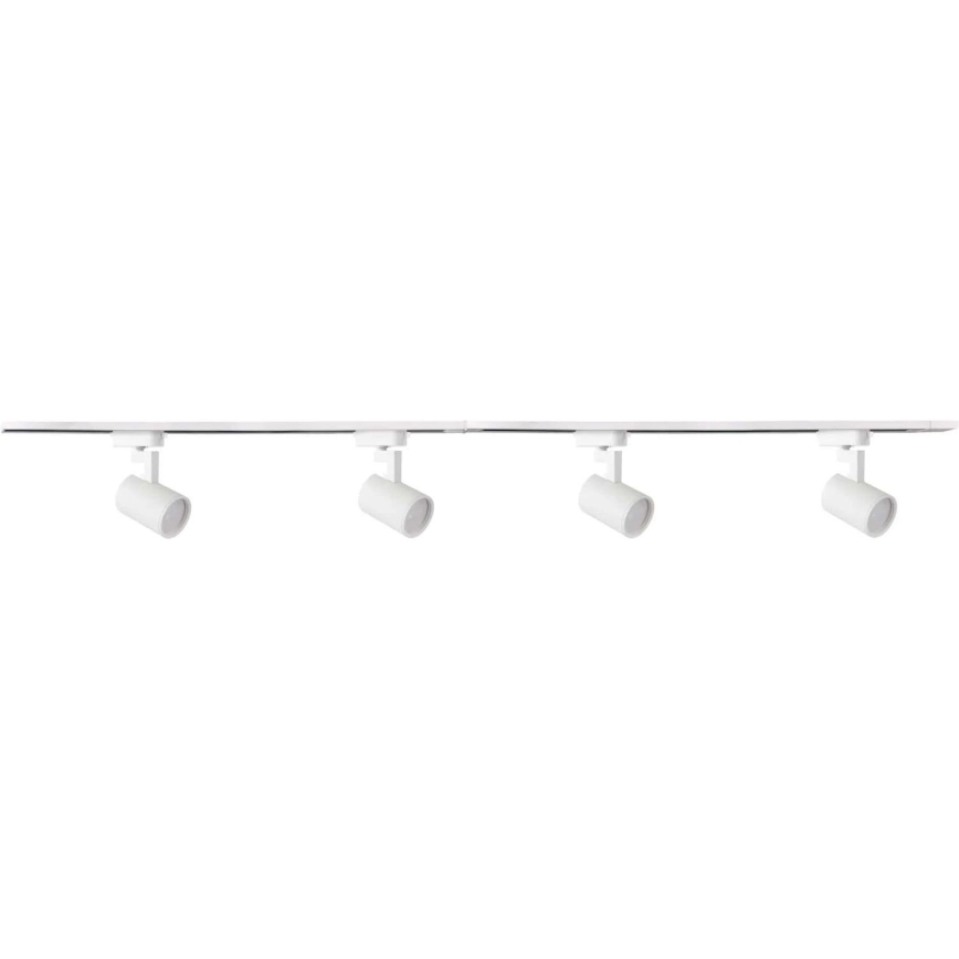 Foco para sistema de carril LYNX 4xGU10/10W/230V + 2 x 75 cm sistema ferroviário branco