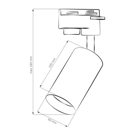 Foco para sistema de carril MARIBEL 3xGU10/10W/230V +1 m sistema de carril branco