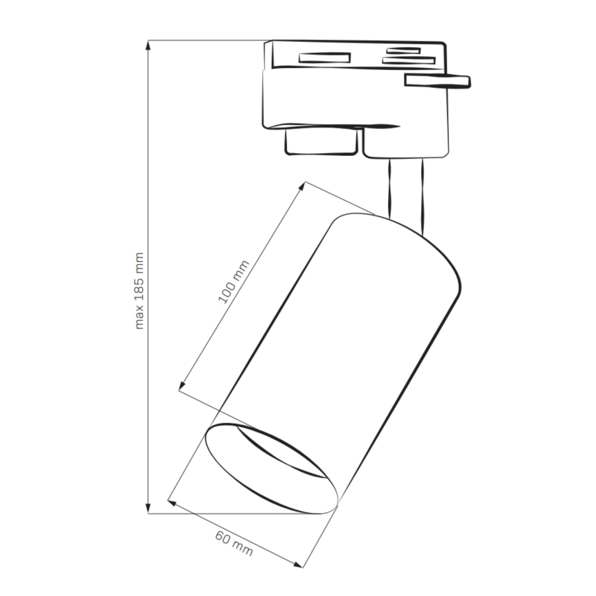 Foco para sistema de carril MARIBEL 3xGU10/10W/230V +1 m sistema de carril branco