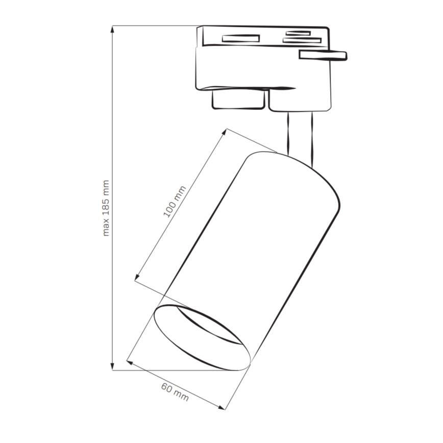 Foco para sistema de carril MARIBEL 3xGU10/10W/230V +1 m sistema de carril preto