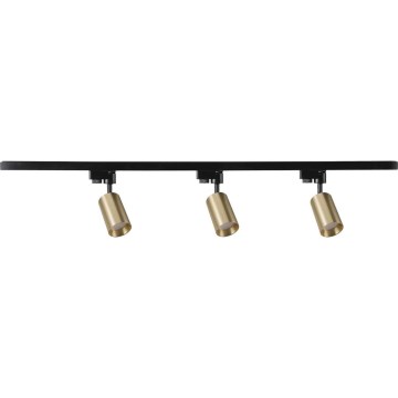 Foco para sistema de carril MARIBEL 3xGU10/10W/230V +1 m sistema ferroviário dourado