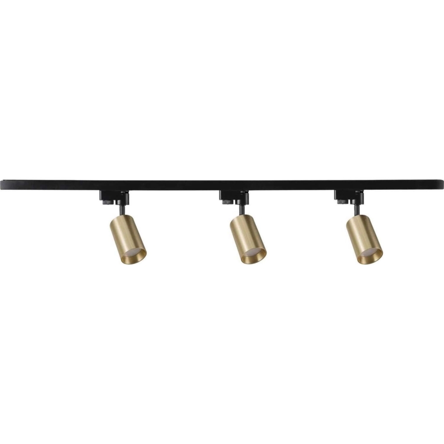 Foco para sistema de carril MARIBEL 3xGU10/10W/230V +1 m sistema ferroviário dourado