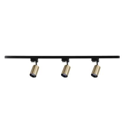 Foco para sistema de carril MARIBEL 3xGU10/10W/230V +1 m sistema ferroviário dourado