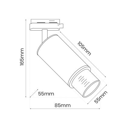 Foco para sistema de carril MICA 1xGU10/25W/230V monofásico branco