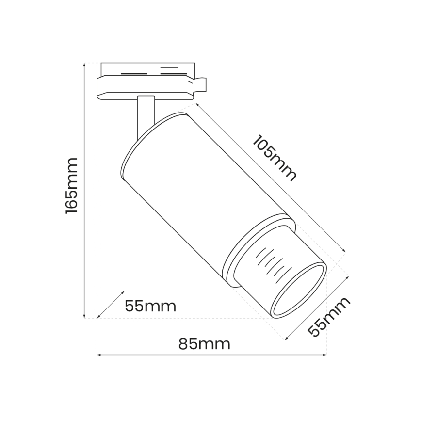Foco para sistema de carril MICA 1xGU10/25W/230V monofásico branco