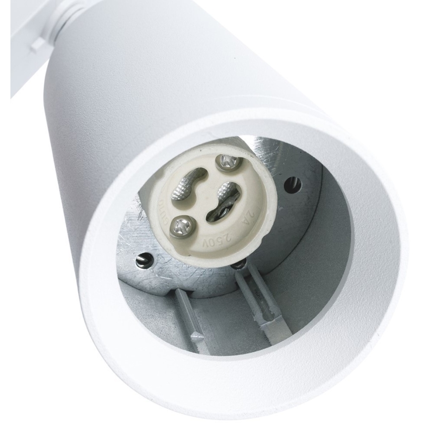Foco para sistema de carril MICA 1xGU10/25W/230V trifásico branco