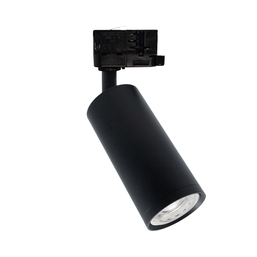 Foco para sistema de carril MICA 1xGU10/25W/230V trifásico preto