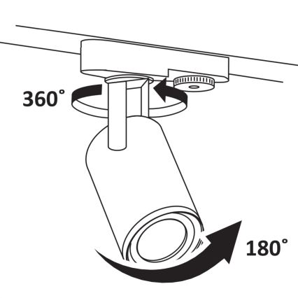 Foco para sistema de carril MINOR 1xGU10/10W/230V preto