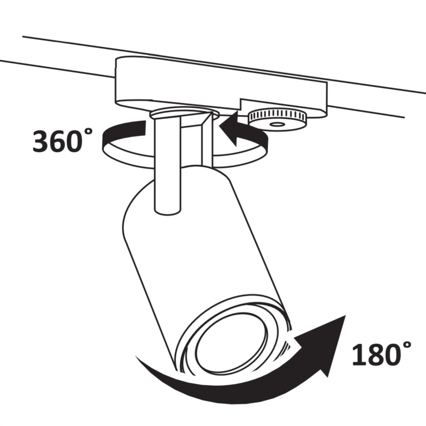 Foco para sistema de carril MINOR 1xGU10/10W/230V preto