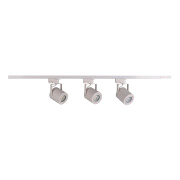 Foco para sistema de carril MINOR 3xGU10/10W/230V + 1 m carril sistema branco
