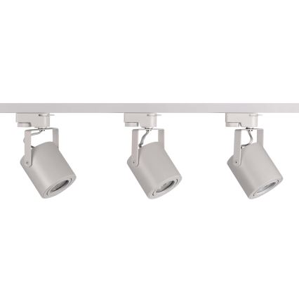 Foco para sistema de carril MINOR 3xGU10/10W/230V + 1 m carril sistema branco