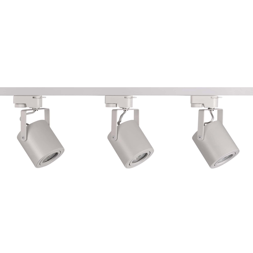 Foco para sistema de carril MINOR 3xGU10/10W/230V + 1 m carril sistema branco