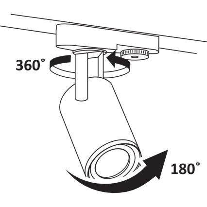 Foco para sistema de carril MINOR 3xGU10/10W/230V + 1 m carril sistema branco