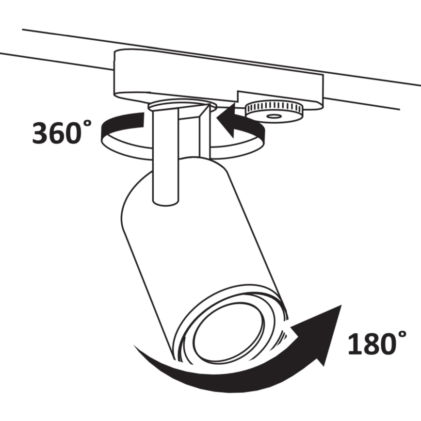 Foco para sistema de carril MINOR 3xGU10/10W/230V + 1 m carril sistema branco