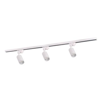 Foco para sistema de carril PARIS 3xGU10/10W/230V + 1 m sistema de carril branco