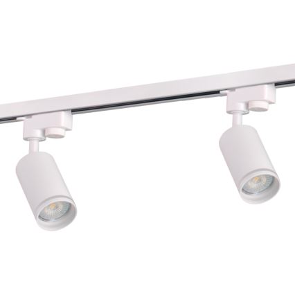 Foco para sistema de carril PARIS 3xGU10/10W/230V + 1 m sistema de carril branco