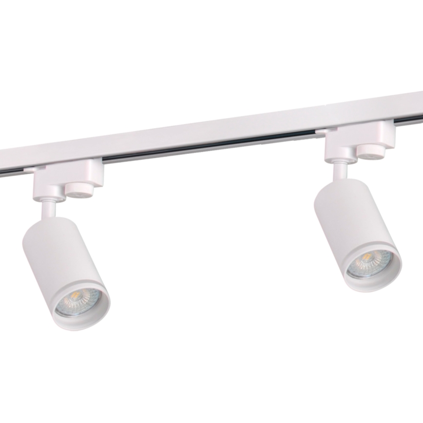 Foco para sistema de carril PARIS 3xGU10/10W/230V + 1 m sistema de carril branco