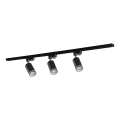 Foco para sistema de carril PARIS 3xGU10/10W/230V + 1 m sistema de carril preto