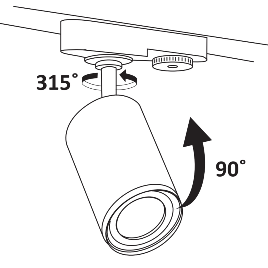 Foco para sistema de carril PARIS 6xGU10/10W/230V + 2x1 m sistema de carril branco