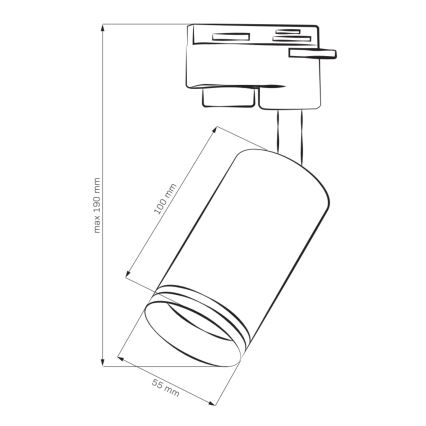 Foco para sistema de carril PARIS 6xGU10/10W/230V + 2x1 m sistema de carril branco