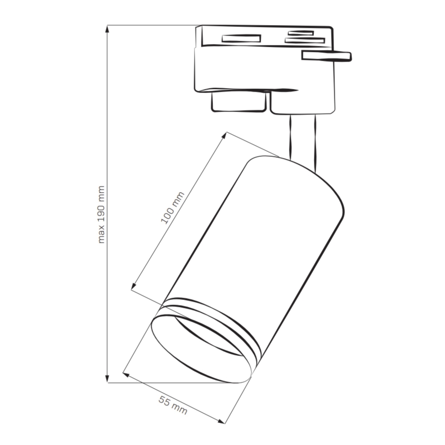 Foco para sistema de carril PARIS 6xGU10/10W/230V + 2x1 m sistema de carril branco