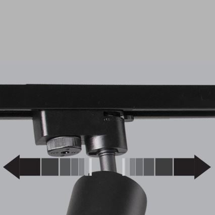 Foco para sistema de carril PARIS 6xGU10/10W/230V + 2x1 m sistema de carril preto