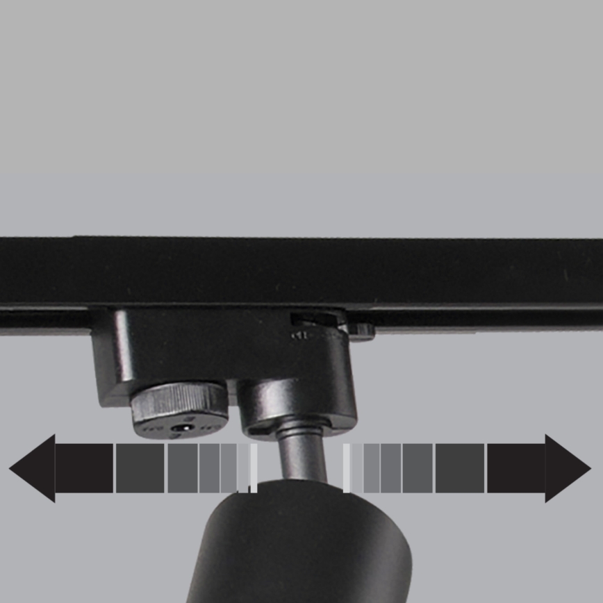 Foco para sistema de carril PARIS 6xGU10/10W/230V + 2x1 m sistema de carril preto