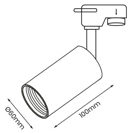 Foco para sistema de carril PIPE 1xGU10/25W/230V branco