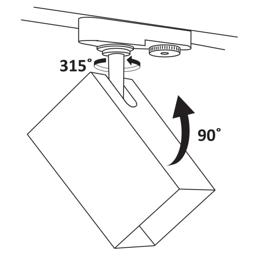 Foco para sistema de carril SQUARE 1xGU10/10W/230V preto