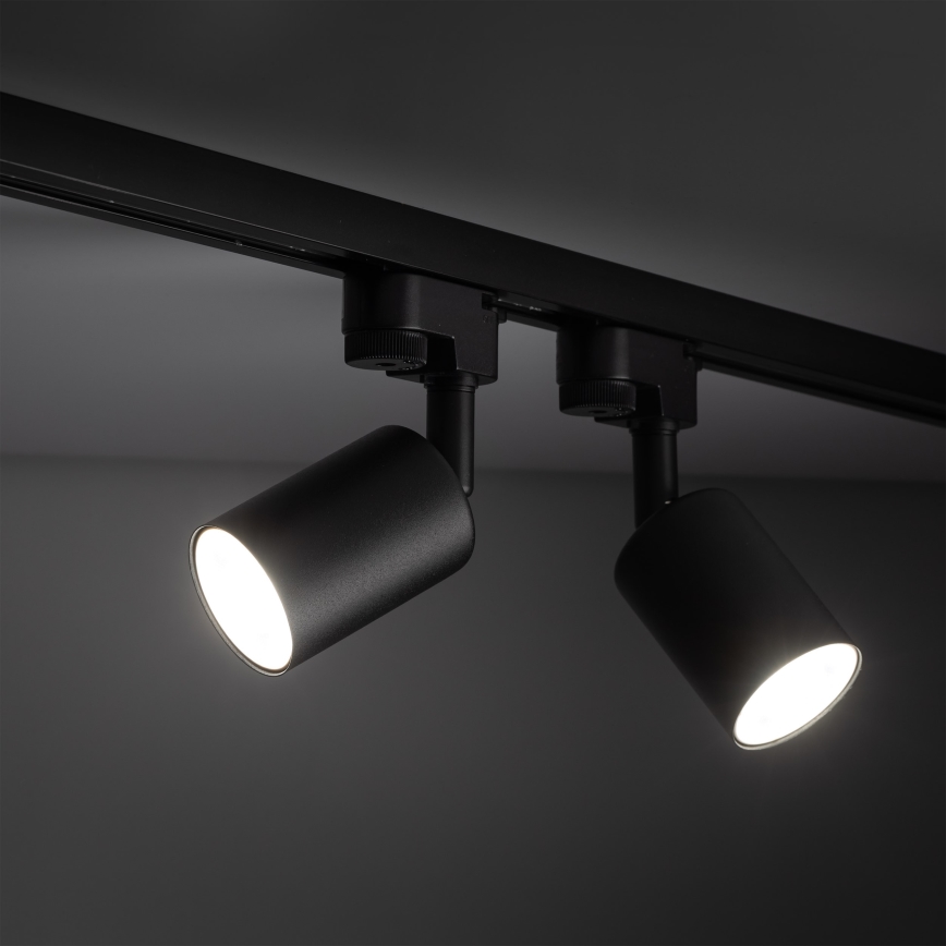 Foco para sistema de carris monofásico TOP 1xGU10/10W/230V preto