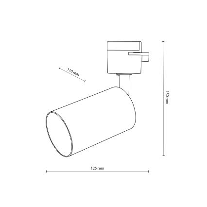 Foco para sistema de carris monofásico TRACER 1xGU10/10W/230V branco