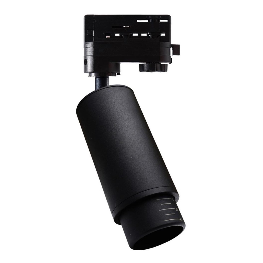 Foco para sistema de carril trifásico MICA 1xGU10/25W/230V preto
