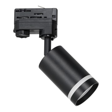 Foco para sistema de carril trifásico PIPE 1xGU10/25W/230V preto