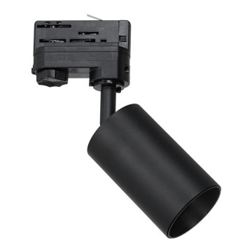 Foco para sistema de carril trifásico PIPE 1xGU10/25W/230V preto