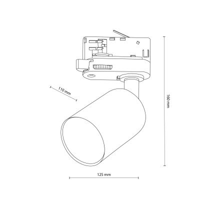 Foco para sistema de carril trifásico TOP 1xGU10/10W/230V branco