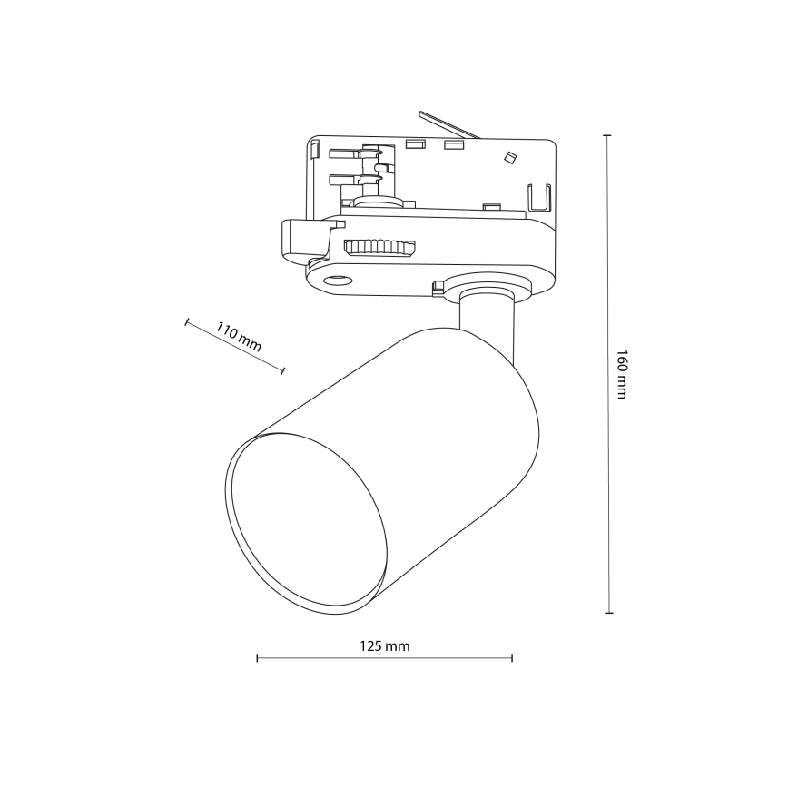 Foco para sistema de carril trifásico TOP 1xGU10/10W/230V branco