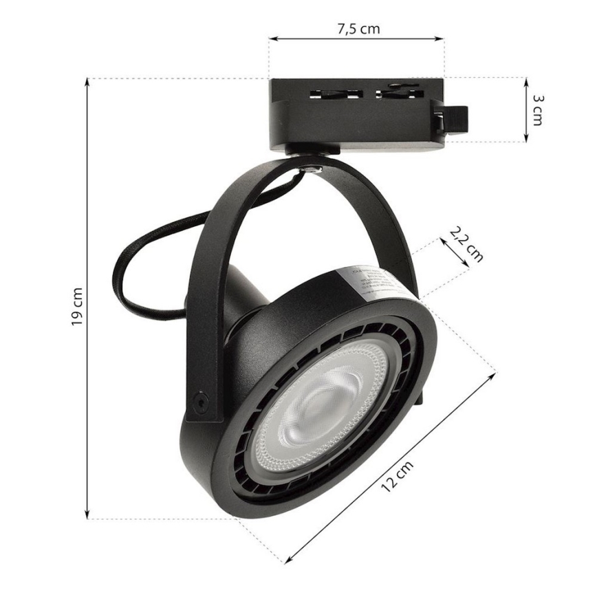 Foco para sistema de rastreamento LUGAR 1xAR111 LUGAR 1xAR111 - GU10/25W/230V