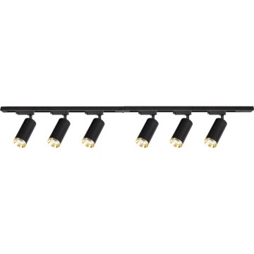 Foco para sistema de trilho MICA 6xGU10/10W/230V preto/dourado