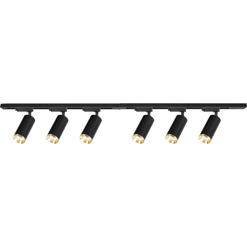 Foco para sistema de trilho MICA 6xGU10/10W/230V preto/dourado