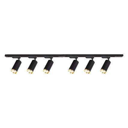 Foco para sistema de trilho MICA 6xGU10/10W/230V preto/dourado