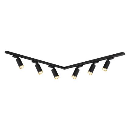 Foco para sistema de trilho MICA 6xGU10/10W/230V preto/dourado