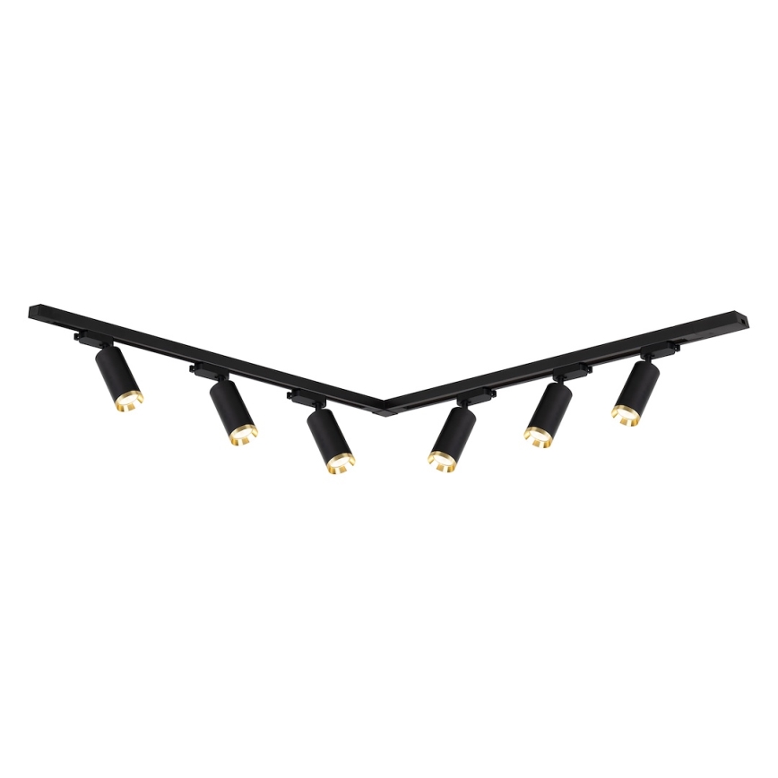 Foco para sistema de trilho MICA 6xGU10/10W/230V preto/dourado
