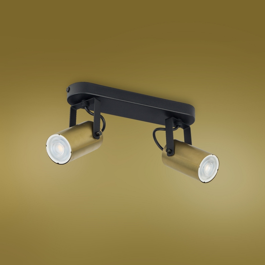 Foco REDO 2xGU10/10W/230V dourado/preto