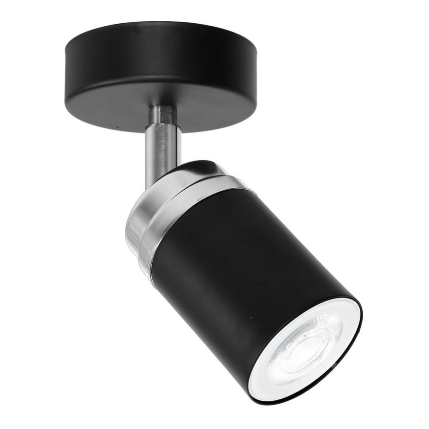 Foco RENO 1xGU10/8W/230V preto/cromado brilhante