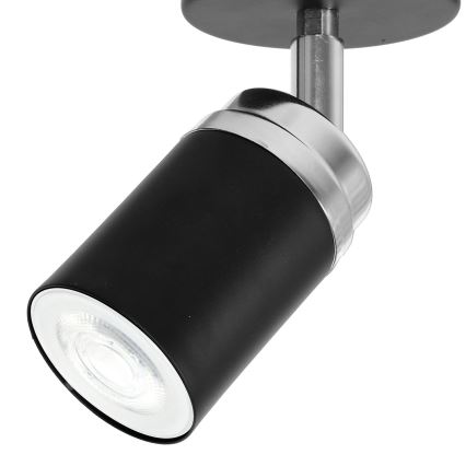 Foco RENO 1xGU10/8W/230V preto/cromado brilhante