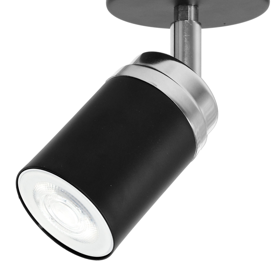 Foco RENO 1xGU10/8W/230V preto/cromado brilhante