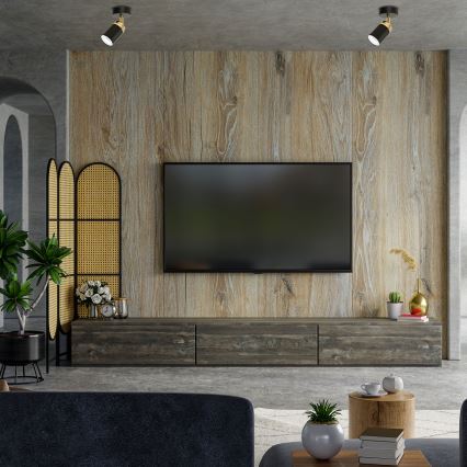 Foco RENO 1xGU10/8W/230V preto/dourada